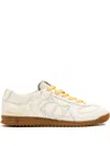 Naked Wolfe Contrast-stitched Low-top Sneakers In Gold