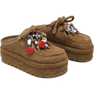 Naked Wolfe Cord Pebble Leather Slipper In Black