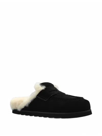 Naked Wolfe Corded Shearling-lined Loafer In Black
