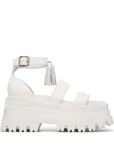 Naked Wolfe Dare Platform Sandals In White