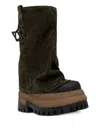 Naked Wolfe Disturb Platform Logo-charm Boots In Green