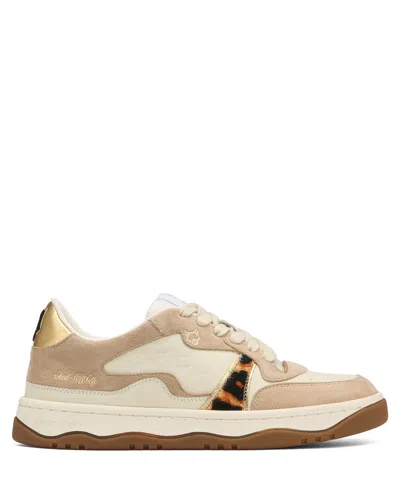 Naked Wolfe Flight Genysis Leather/suede Off White/leopard In Brown