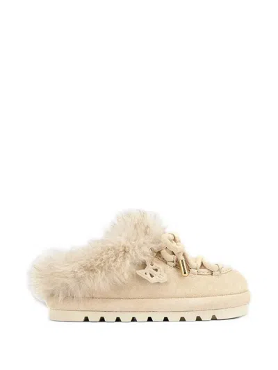 Naked Wolfe Harlow Faux-fur Suede Slippers In 뉴트럴