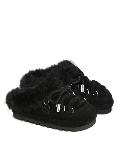 Naked Wolfe Harlow Suede Slipper In Black