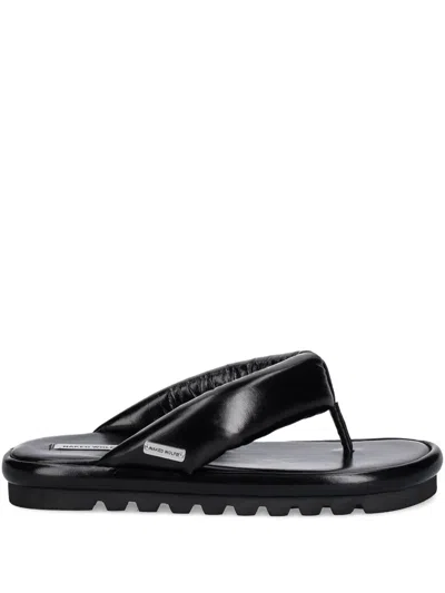NAKED WOLFE HILARY PADDED LEATHER THONG SLIDES