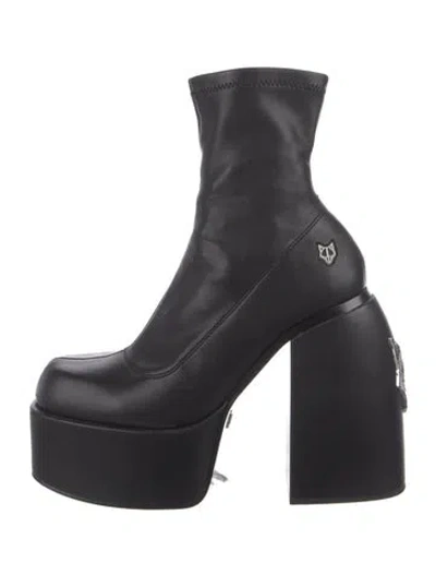 Pre-owned Naked Wolfe Leather Boots In Black
