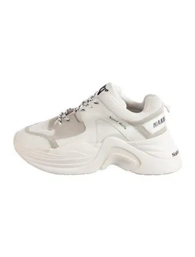 Pre-owned Naked Wolfe Leather Chunky Sneakers In Neutral