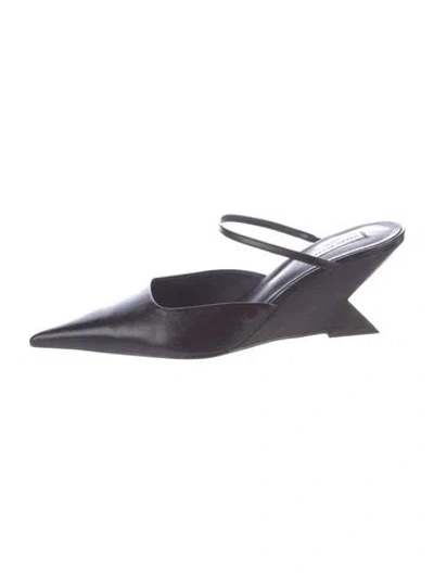 Pre-owned Naked Wolfe Leather Mules In Blue