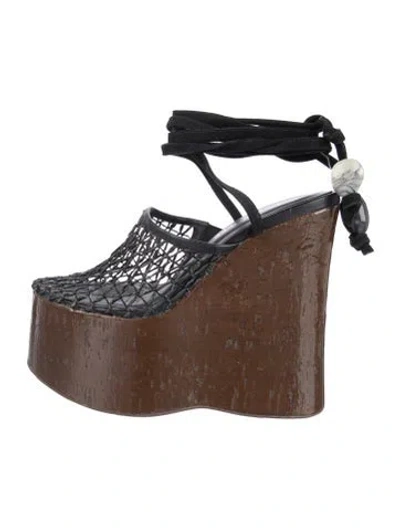 Pre-owned Naked Wolfe Leather Mules In Brown