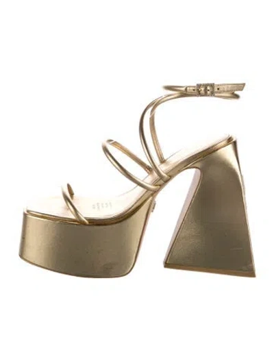 Pre-owned Naked Wolfe Leather Sandals In Gold
