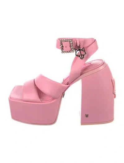 Pre-owned Naked Wolfe Leather Sandals In Pink