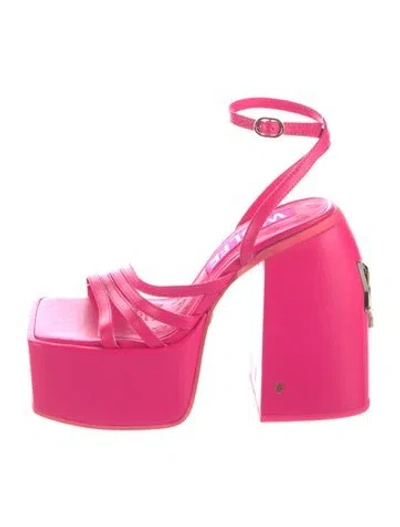 Pre-owned Naked Wolfe Leather Sandals In Pink