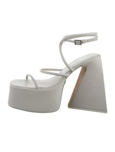 Pre-owned Naked Wolfe Leather Sandals In White