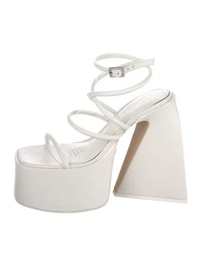 Pre-owned Naked Wolfe Leather Sandals In White