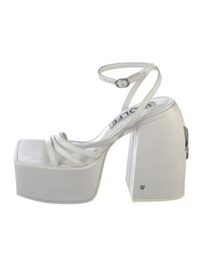 Pre-owned Naked Wolfe Leather Sandals In White