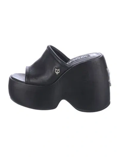 Pre-owned Naked Wolfe Leather Slides In Multi