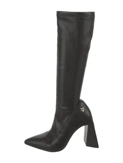 Pre-owned Naked Wolfe Leather Sock Boots In Black