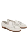 Naked Wolfe Lido Cow Suede Loafer In White