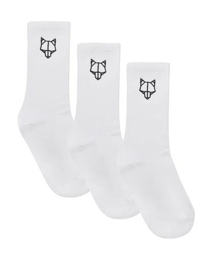 Naked Wolfe Man 3 Pack Mens Egyptian Cotton Socks White