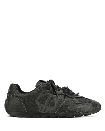 Naked Wolfe Man Lightning Grey Distress Leather In Black