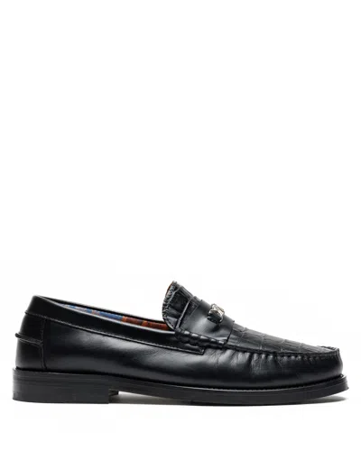 Naked Wolfe Man Roma Black Croc In Blue