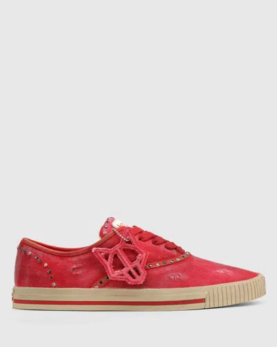 Naked Wolfe Man The Sailing Sneaker Red Canvas