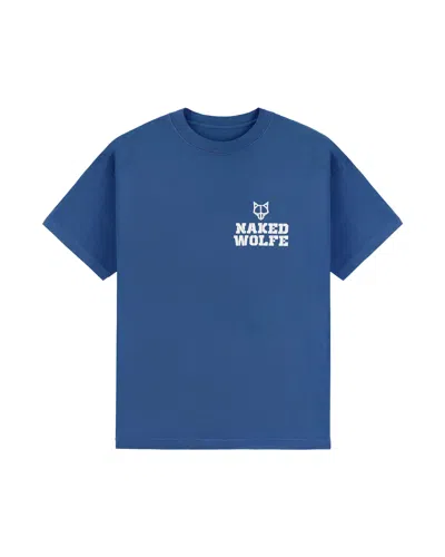 Naked Wolfe Man Vintage Painting T-shirt Blue