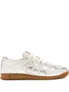 Naked Wolfe Metallic Lace-up Sneakers In Gray