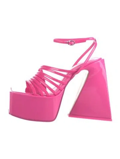 Pre-owned Naked Wolfe Patent Leather Sandals W/ Tags In Pink