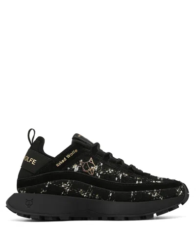 Naked Wolfe Petal Chunky-sole Woven Low-top Trainers In Black