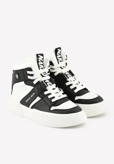 Naked Wolfe Phantom Leather High-top Trainers In Black