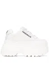 Naked Wolfe Ridged Sole Platform Sneakers In White