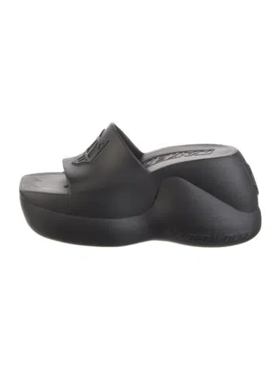 Pre-owned Naked Wolfe Rubber Slides In Black
