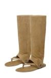 Naked Wolfe Sammy Convertible Flip Flop In Camel-kid Suede