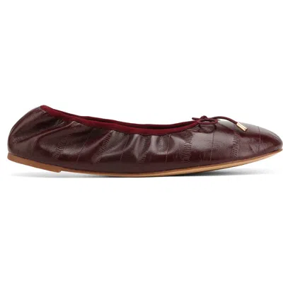 Naked Wolfe Scrunch Flats In Burgundy