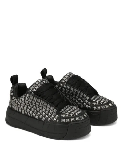 Naked Wolfe Slide Stud Sneaker In Black