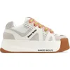 Naked Wolfe Slide Platform Sneakers In White