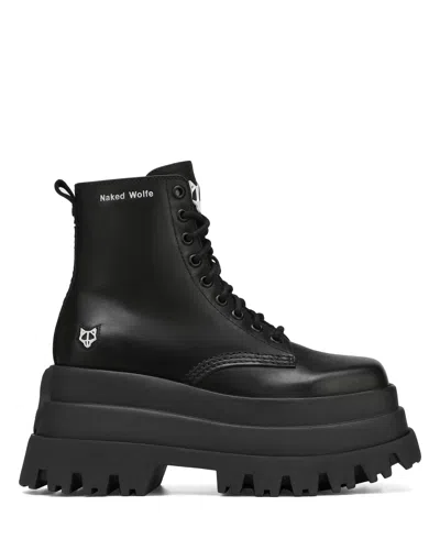 Naked Wolfe Sloane Lug Sole Bootie In Black Leather