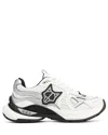 Naked Wolfe Womens White Smash Logo-embossed Leather And Mesh Low-top Trainers
