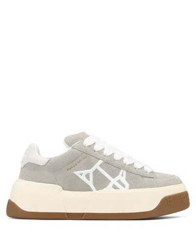 Naked Wolfe Sound Light Grey Cow Suede In 灰色