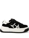 Naked Wolfe Plateau-sneakers Im Layering-look In Black-suede