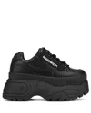 Naked Wolfe Black Sporty 70 Platform Leather Sneakers