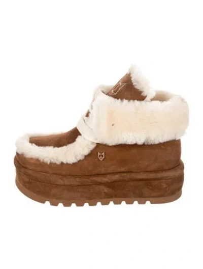 Pre-owned Naked Wolfe Suede Boots In Brown