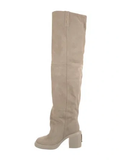 Pre-owned Naked Wolfe Suede Boots In Gray