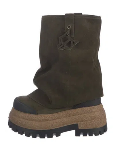 Pre-owned Naked Wolfe Suede Boots In Green
