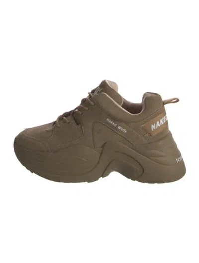 Pre-owned Naked Wolfe Suede Chunky Sneakers In Green