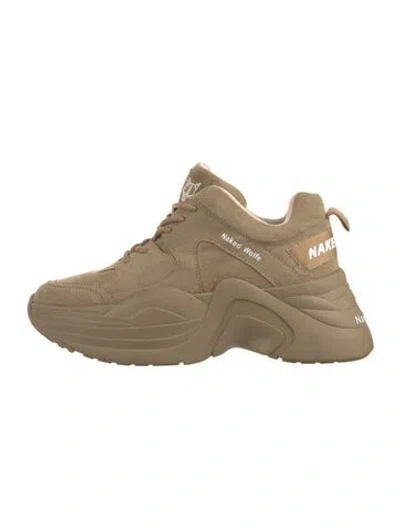 Pre-owned Naked Wolfe Suede Chunky Sneakers In Neutral