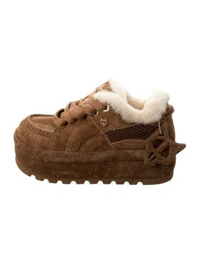 Pre-owned Naked Wolfe Suede Lace-up Boots In Brown
