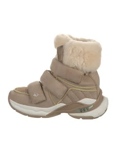 Pre-owned Naked Wolfe Suede Lace-up Boots In Neutral