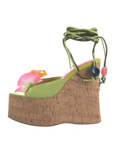 Pre-owned Naked Wolfe Suede Pumps In Green